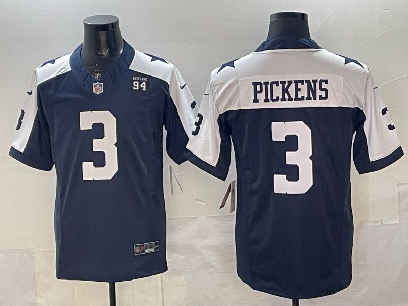 Men 2026 Dallas Cowboys #3 Pickens Blue 3th generations Nike Limited NFL Jersey style 04